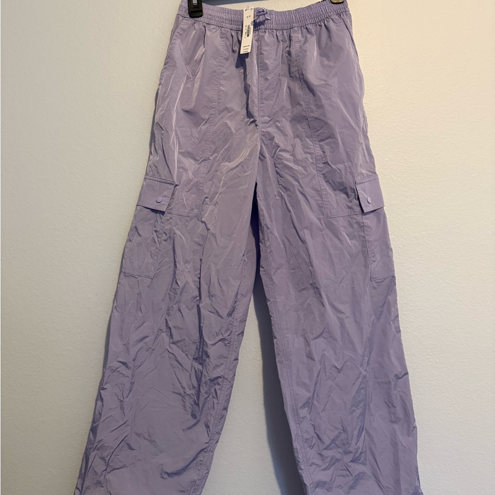 PINK Victoria's Secret Lavender Satin Parachute Cargo Pants